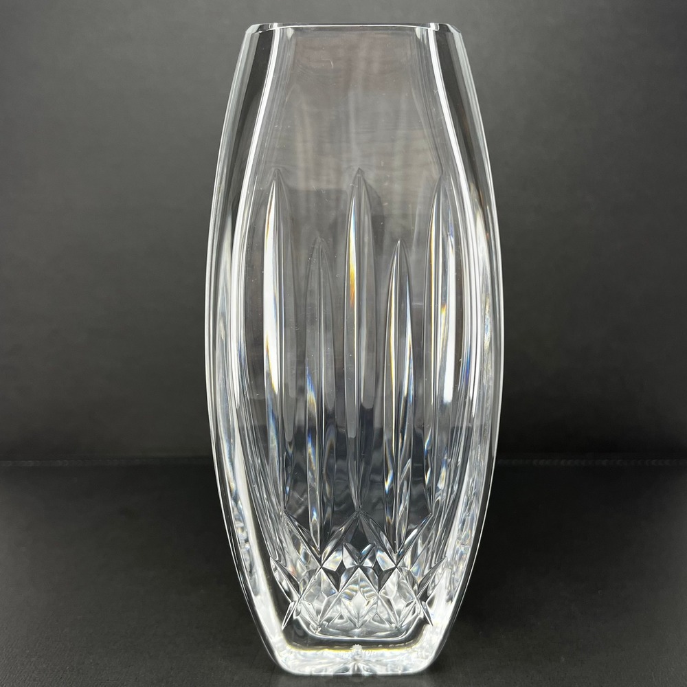 Waterford Crystal Lismore Square Vase 7 Inch Diamond Wedge Cut Clear Glass *Read